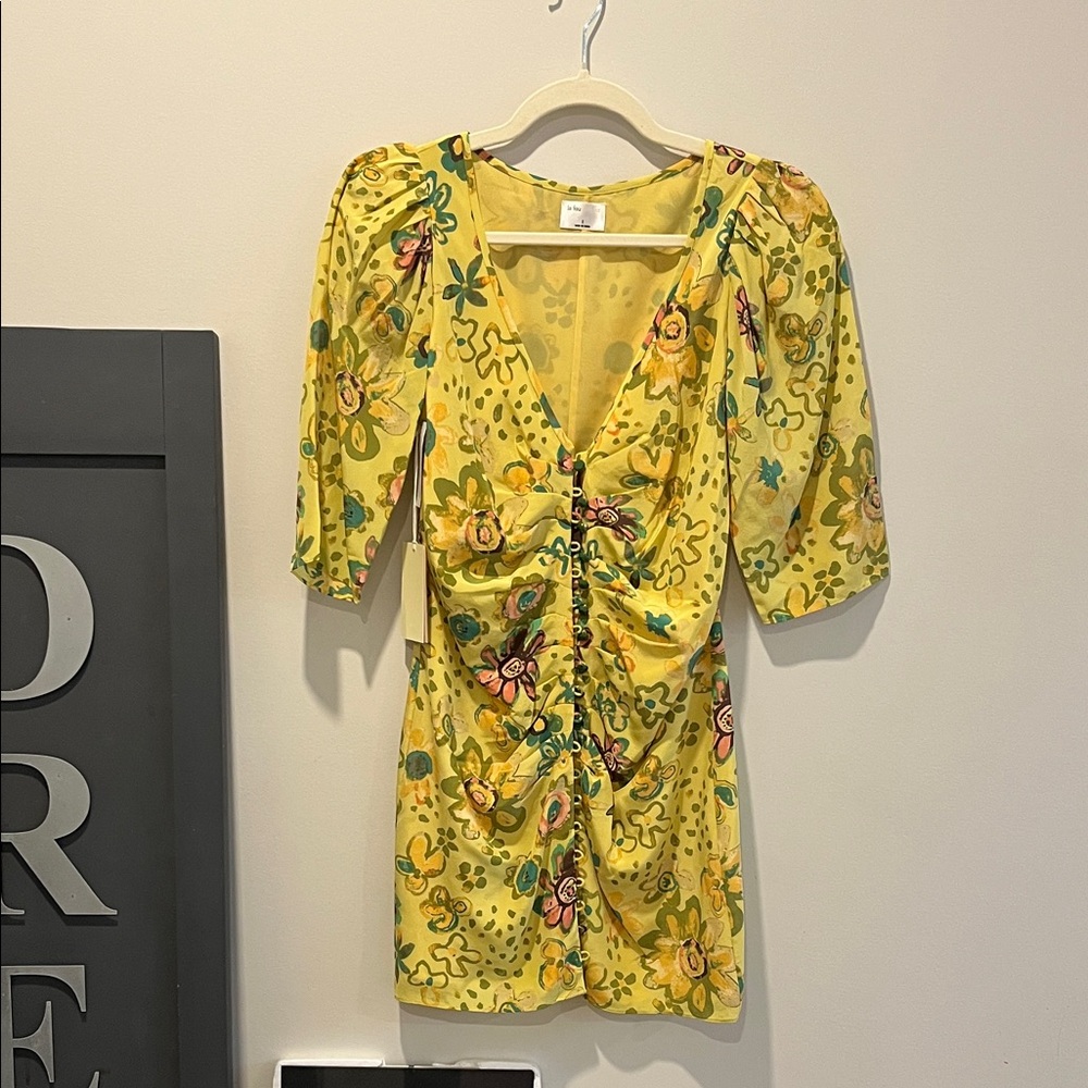 Wilfred Yellow Floral Mini Dress